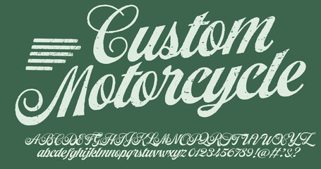 Motorcycle club community logo design.Decorative  font. Letters, Numbers and Symbols.