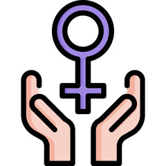 Female symbol and hand icon