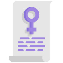 Female symbol and paper icon