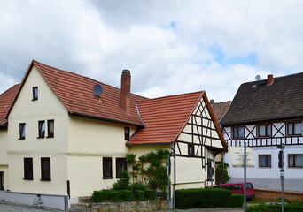 Fototapeta na wymiar Historical Buildings in the Old Town of Kranichfeld, Thuringia