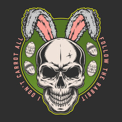 Easter Rabbit colorful flyer vintage