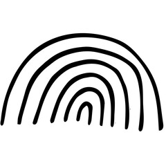Black lineal hand drawn rainbow icon