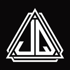 JQ Logo letter monogram with triangle shape design template