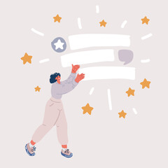 Vector illustration of Woman woman put together elements of interface