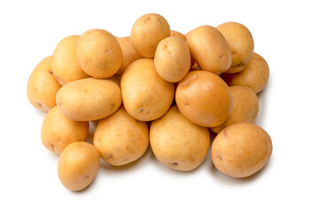 A group of fresh tasty potato isolated on white background.