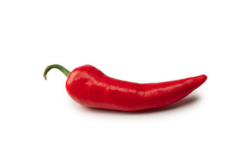 Red hot chili pepper isolated on a white background.
