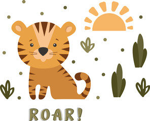 Portrait of a cute tiger