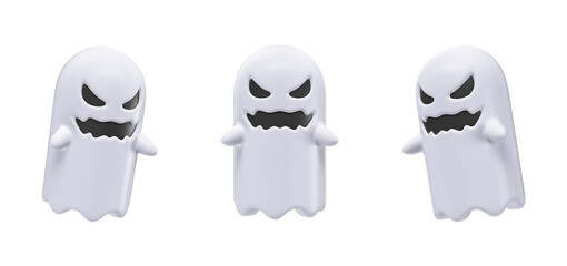 Ghosts colection 3D Render for Halloween