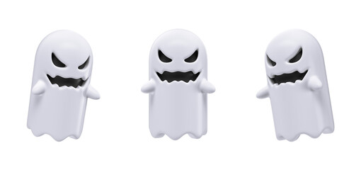 Obraz premium Ghosts colection 3D Render for Halloween