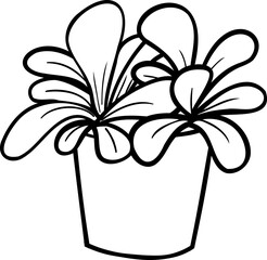 Hand drawn Floral, plants doodles illustration