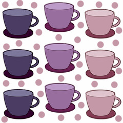 seamless pattern with pink cups