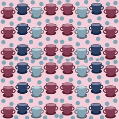 seamless background with cups