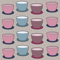 seamless pattern with cups