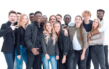 group of ambitious young people standing together