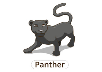Panther african savannah cartoon illustration PNG illustration with transparent background
