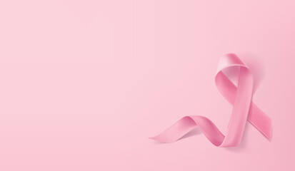 Breast Cancer Awareness Pink Ribbon Background. Vector illustration