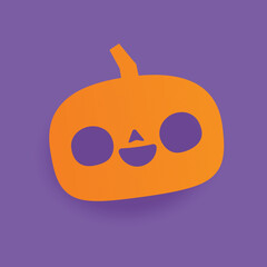 Halloween carved pumpkin. Cute illustration, flat design.