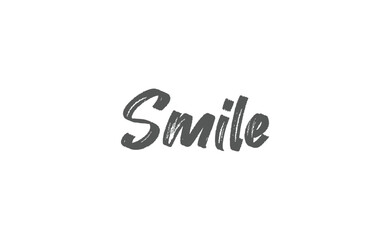 Smile text lettering, hand drawn style phrase. Positive quote.
