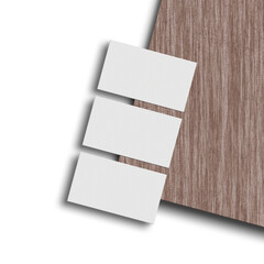 Minimal vertical business card on wood mockup