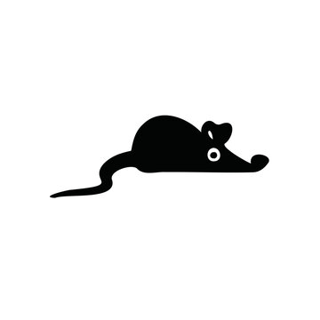 silhouette animal cartoon mouse vector illustration