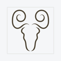 Goat, sheep head ram face abstract vector logo