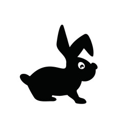 animal silhouette cartoon rabbit hare vector illustration