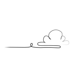 Thin line art of cloud
