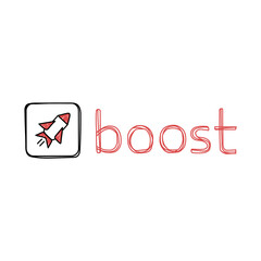 boost. Logo company in line art style