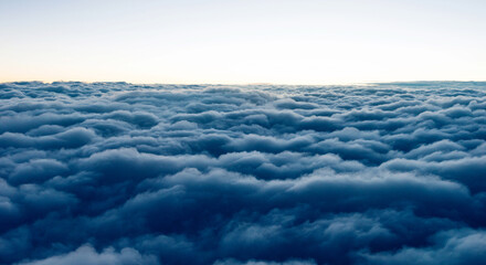 Dark clouds from airplane window