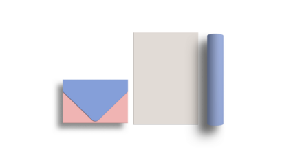 Minimal file with envelope stationery mockup