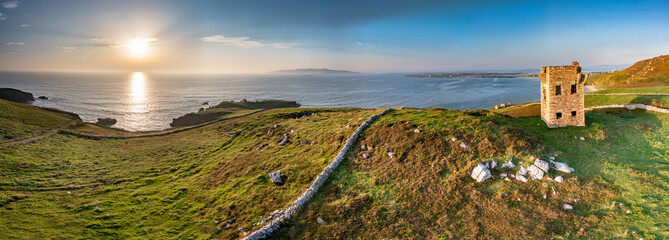 Aerial view of the Crohy Head Signal Tower at Maghery by Dungloe - Ireland