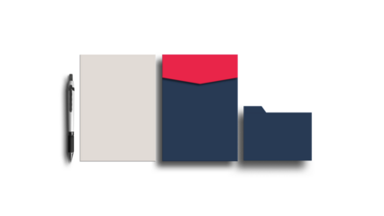 Elegant red stationery set mockup