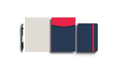 Elegant red stationery set mockup