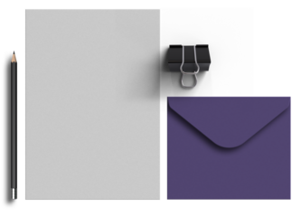 Elegant envelope with letterhead stationery mockup