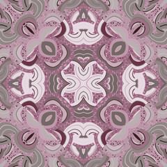 Kaleidoscope geometric seamless pattern. Decorative mosaic ornament