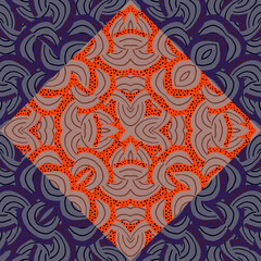 Decorative mosaic ornament. Vintage kaleidoscope seamless pattern.