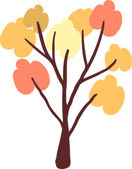 flat style fall autumn tree