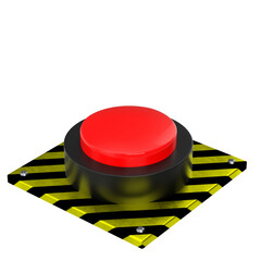 3d rendering illustration of a big red button