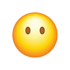 Fototapeta premium Face without mouth emoji. Mouthless face emoticon symbol modern, simple, vector, icon for website design, mobile app, ui. Vector Illustration