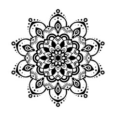 
Mandala  pattern Stencil doodles, Round ornament patterns for Henna, Mehndi, Tattoo, Coloring book page
