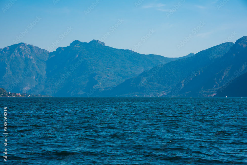 Wall mural beautiful nature of lake como, italy in summer, famous tourism destination