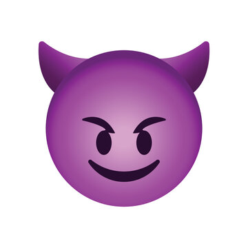 Smiling face with horns emoji icon. Monster emoticon symbol modern, simple, vector, icon for website design, mobile app, ui. Vector Illustration