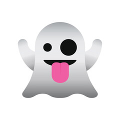 Ghost emoji icon. Halloween symbol modern, simple, vector, icon for website design, mobile app, ui. Vector Illustration