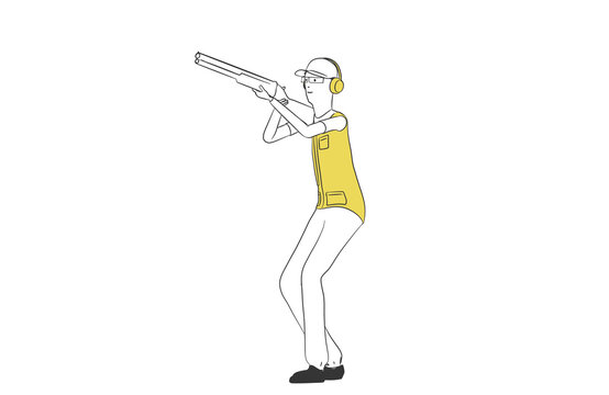 recommend clip art: 射撃をする男性のシンプルなイラスト