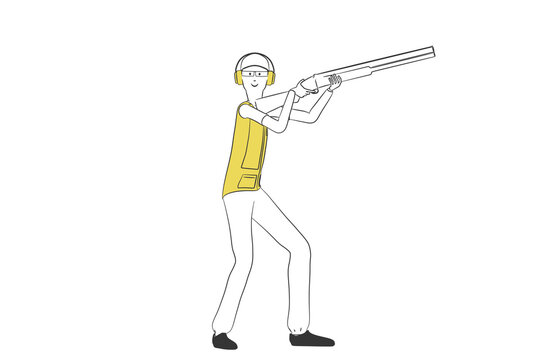 recommend clip art: 射撃をする男性のシンプルなイラスト