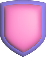 3d rendering shield icon. Illustration with shadow isolated on white background.