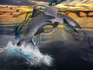 Salmon made out of banana