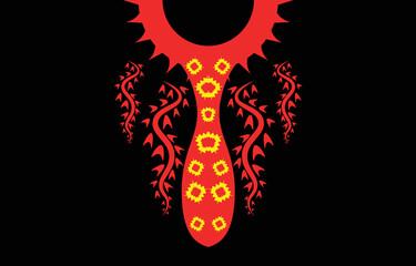 Necklace Geometric Ethnic oriental pattern traditional .flower embroidery design for fashion women.background,wallpaper,clothing and wrapping.