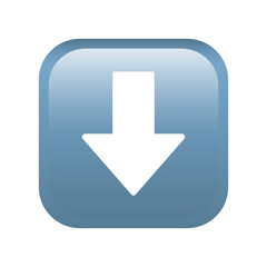Down arrow button emoji icon. Multimedia symbol modern, simple, vector, icon for website design, mobile app, ui. Vector Illustration