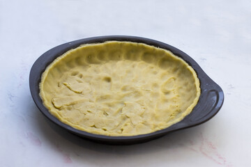 Pie with shortbread plums and sour cream filling. Step-by-step preparation